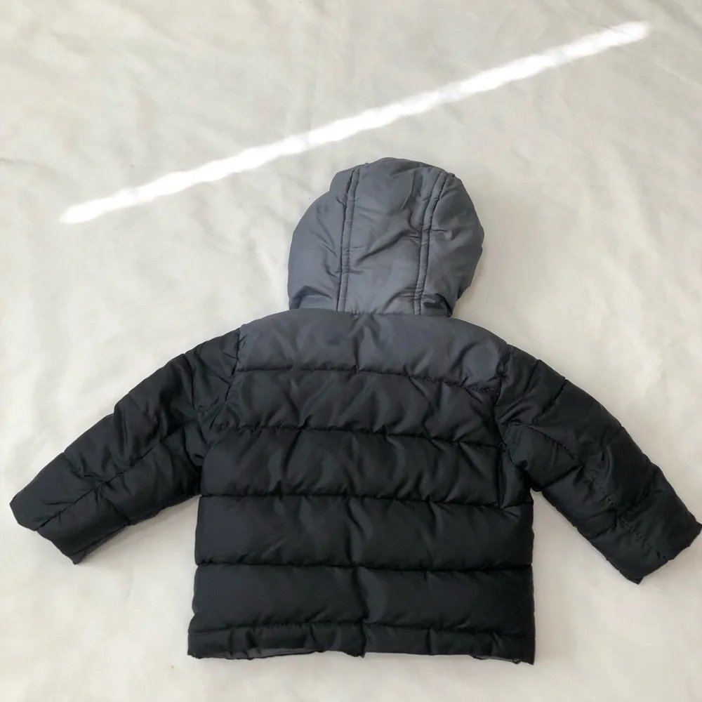Rothschild Boys Black Gray Hooded Zip Jacket Size 6/9 Months - Picture 5 of 5